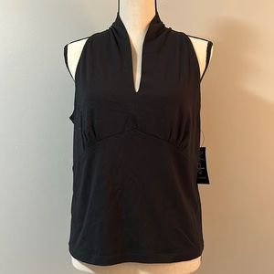 NWT Rafaella Women’s V-Neck Black Sleeveless Top